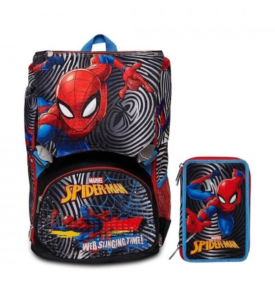 School Pack Zaino + Astuccio Triplo Seven Spiderman