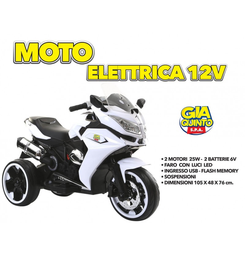 Moto Elettrica 12 Volt Bianca