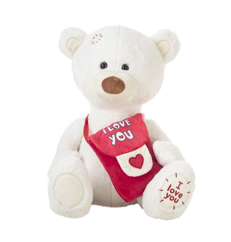 Orso messaggero bianco 55cm