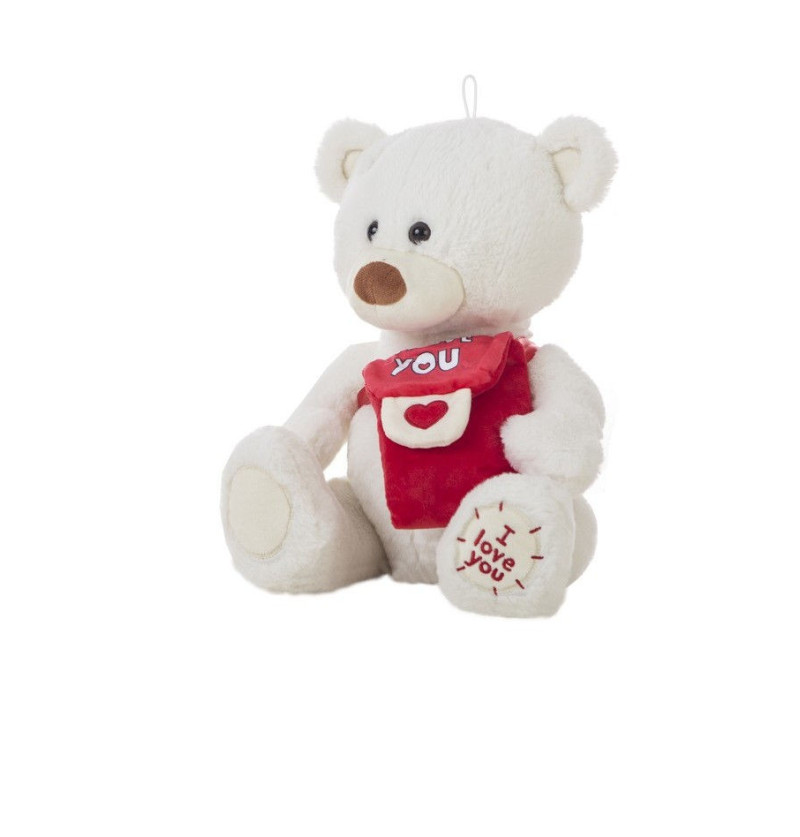 Orso messaggero bianco 35cm
