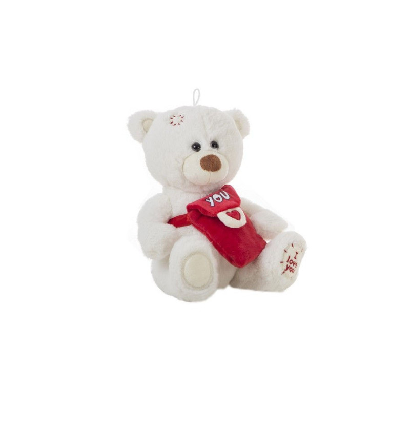 Orso messaggero bianco 25cm