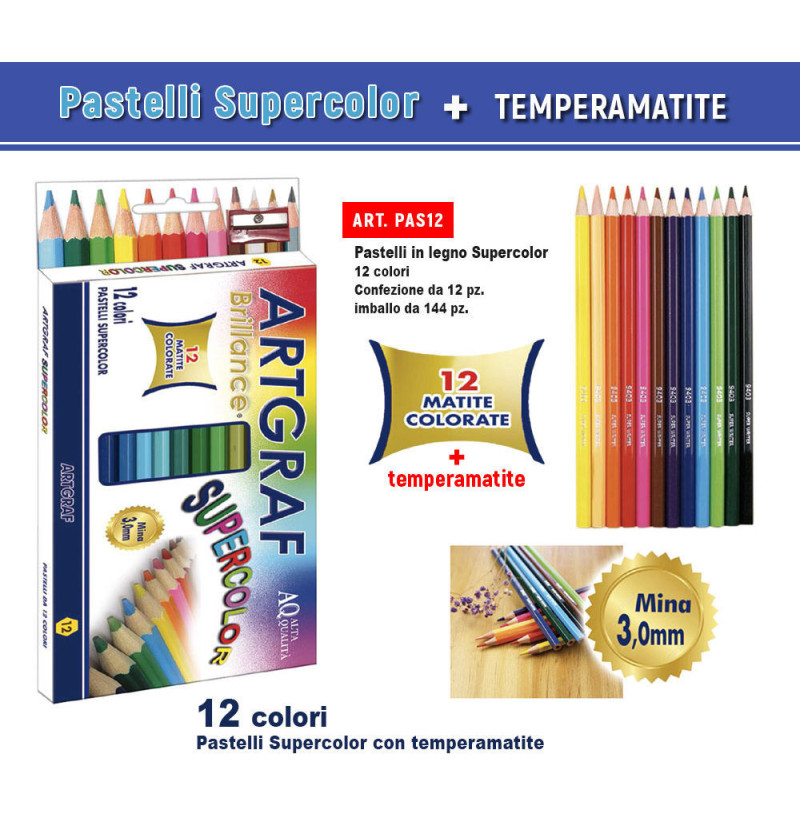 Pastelli legno mina 3.0 x12