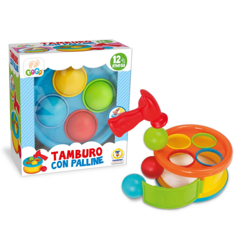 Tamburo con palline e martello