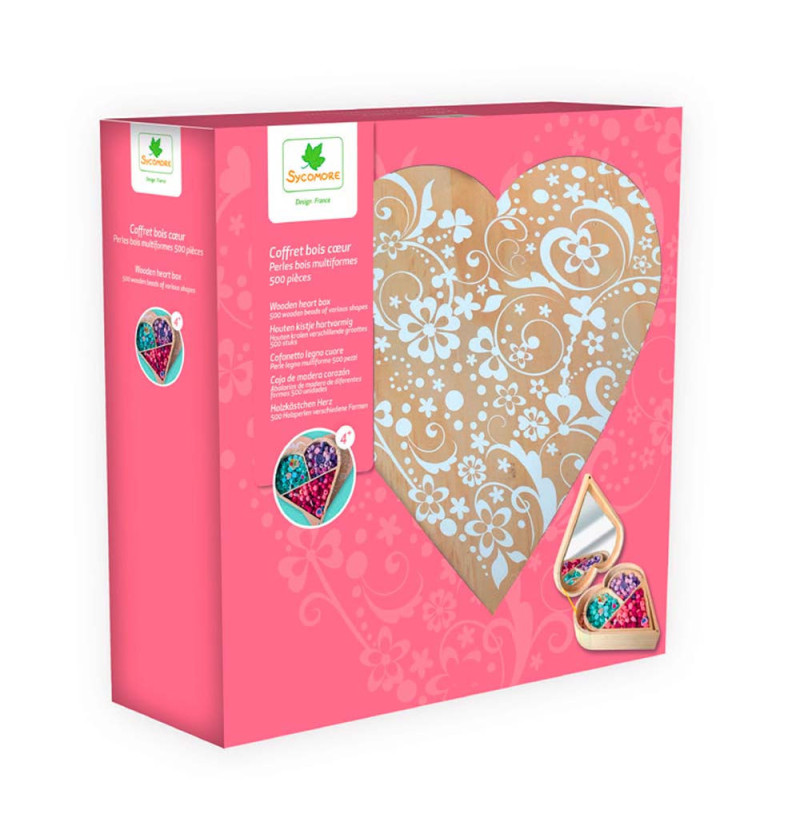 Sycomore - wooden heart box...