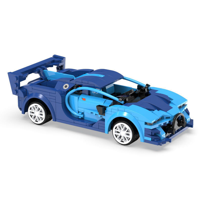 Blue race car