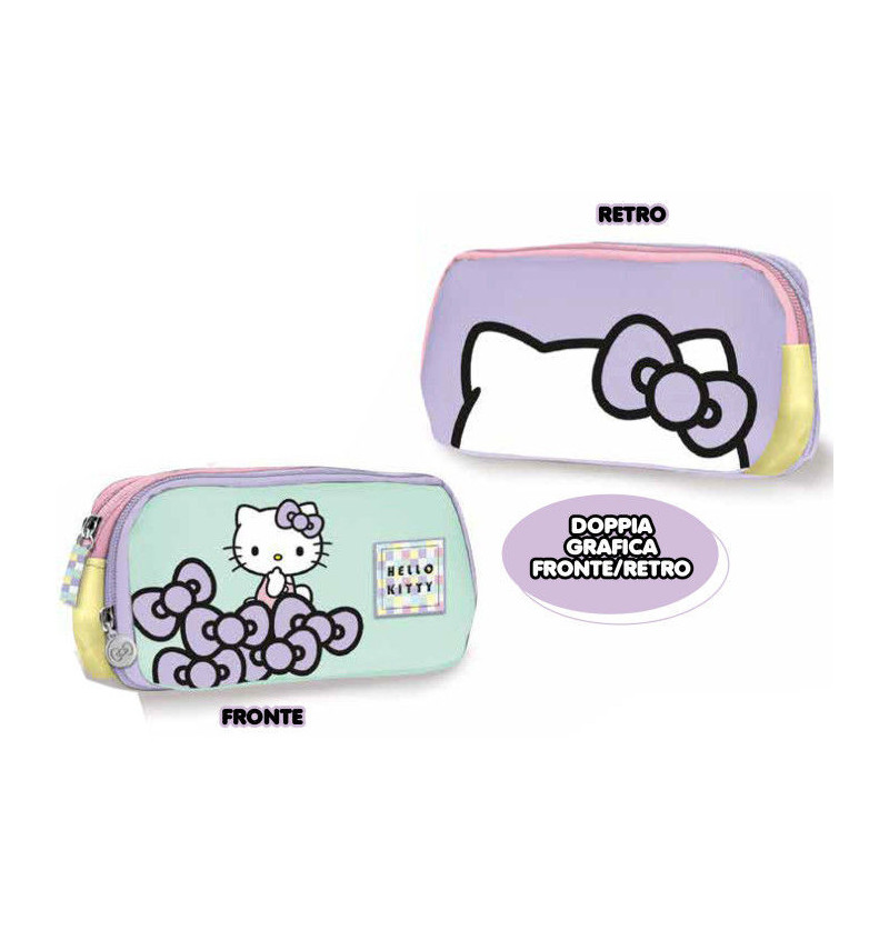 Astuccio 2 zip Hello Kitty