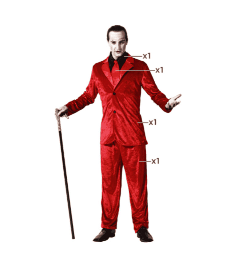 Costume Vampiro Rosso XS-S