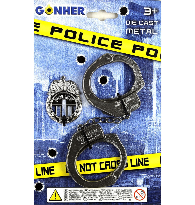 Set polizia manette blister