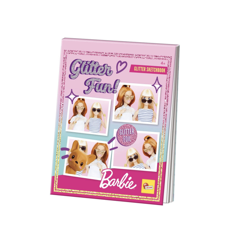 Barbie sketchbook glitter...
