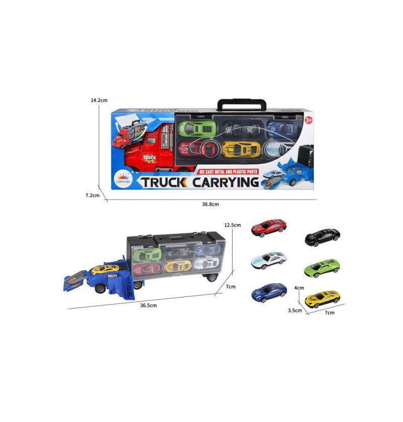 Bisarca con auto die-cast...